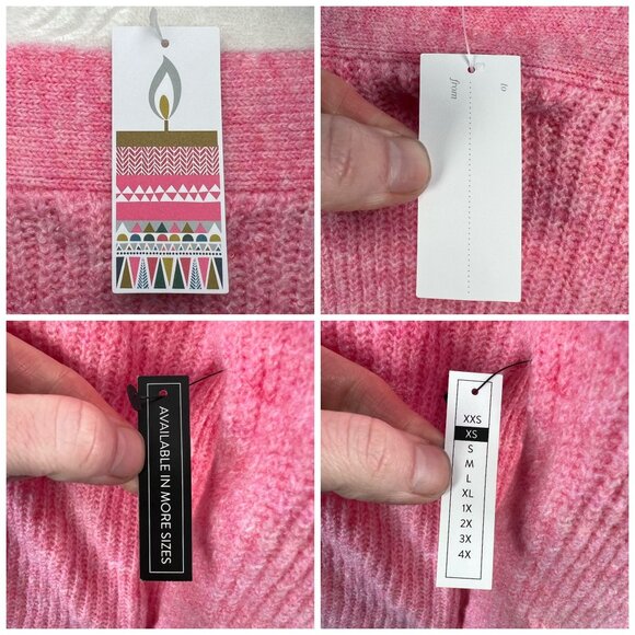 Leith Pink Ribbed Boatneck Sweater Fuzzy Soft Lightweight Knit XS - Picture 5 of 11